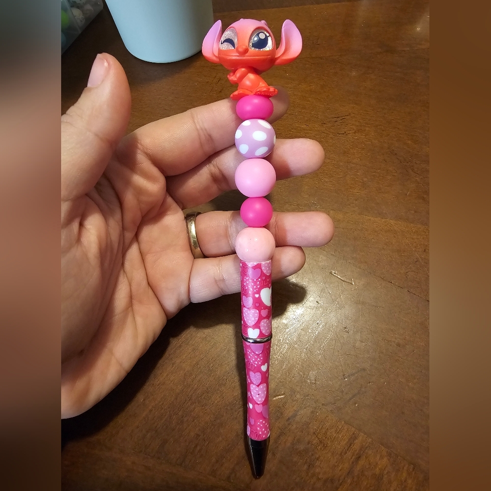 Pink and Red Beaded Pen